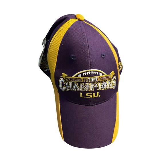 LSU tigers Southeastern Conference Champions Baseball Cap Cotton Purple & Gold - Picture 1 of 5